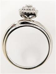 Keepsake 10K 2.8g White Gold Brushed Satin Finish Diamond Engagement Ring Size-7